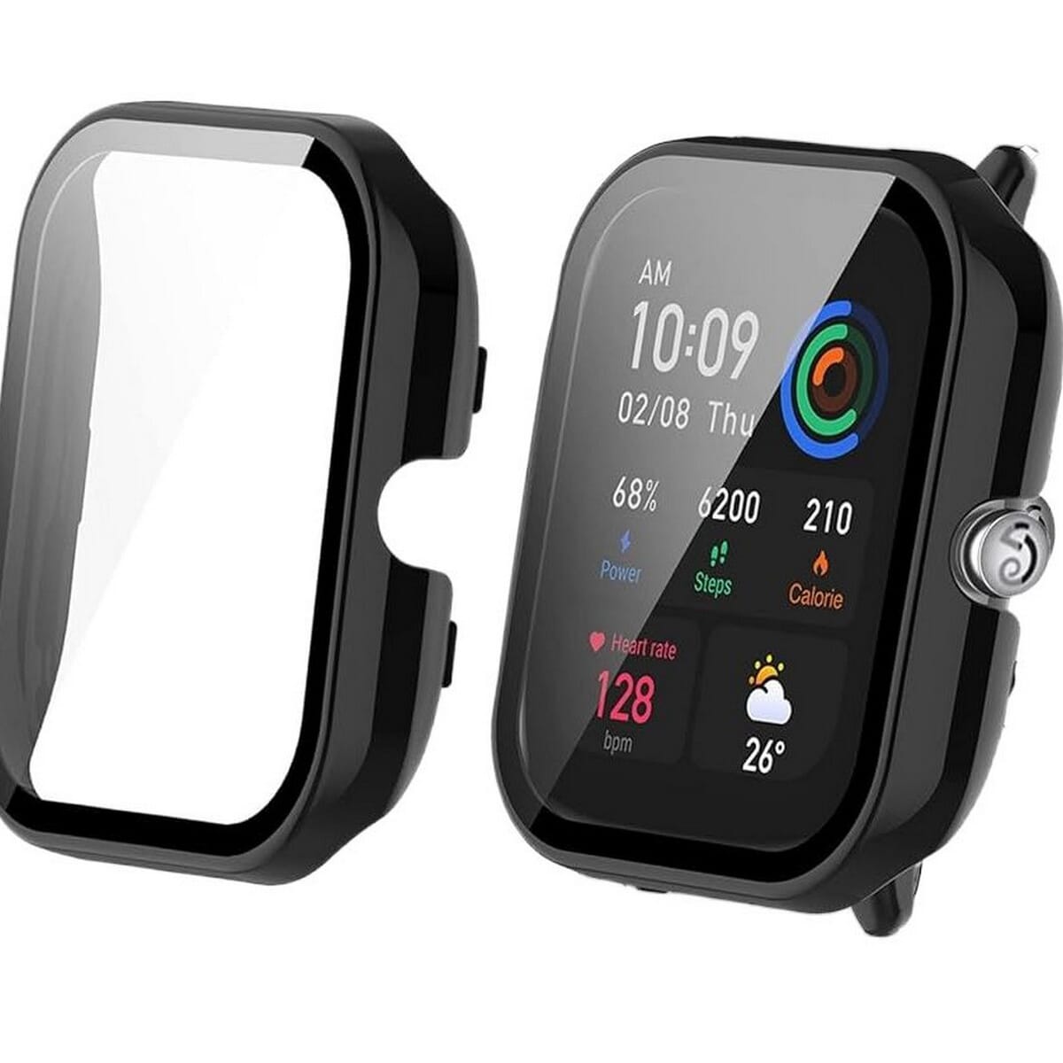 Amazfit GTS 4 TPU Flexible Full Watch Case With Protection Glass - Black
