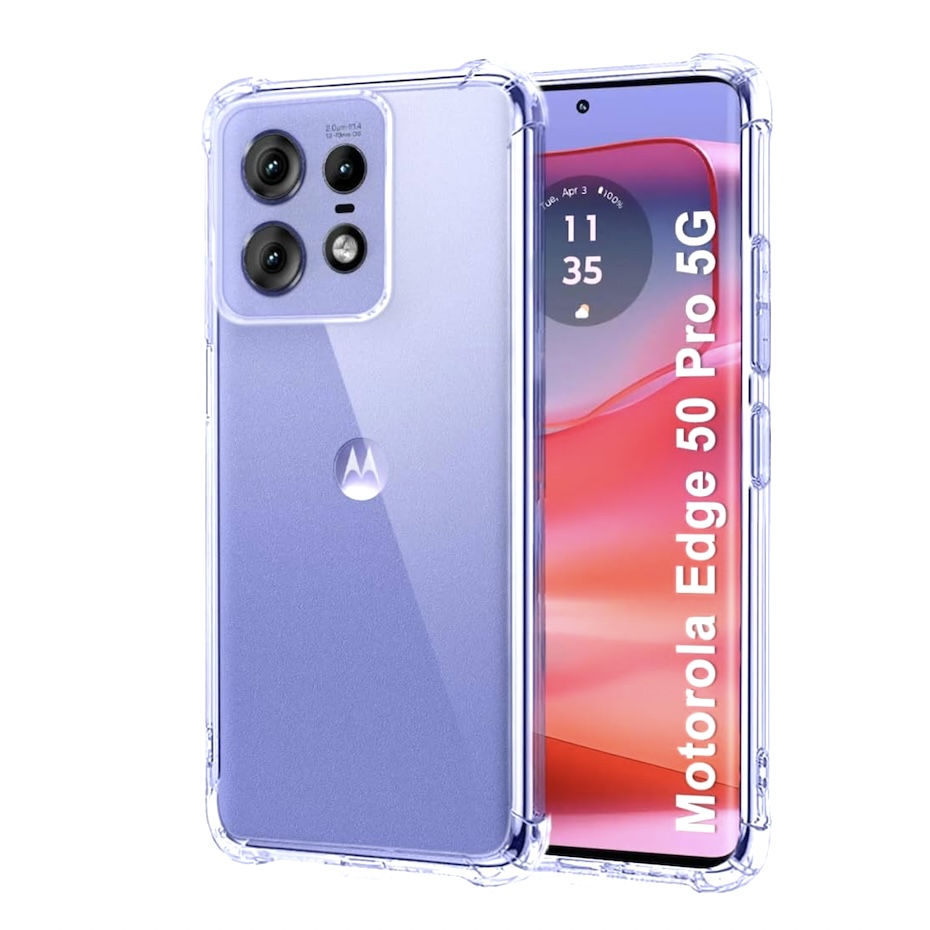 Motorola Edge 50 Pro Transparent Clear TPU With Side Bumped Phone Case