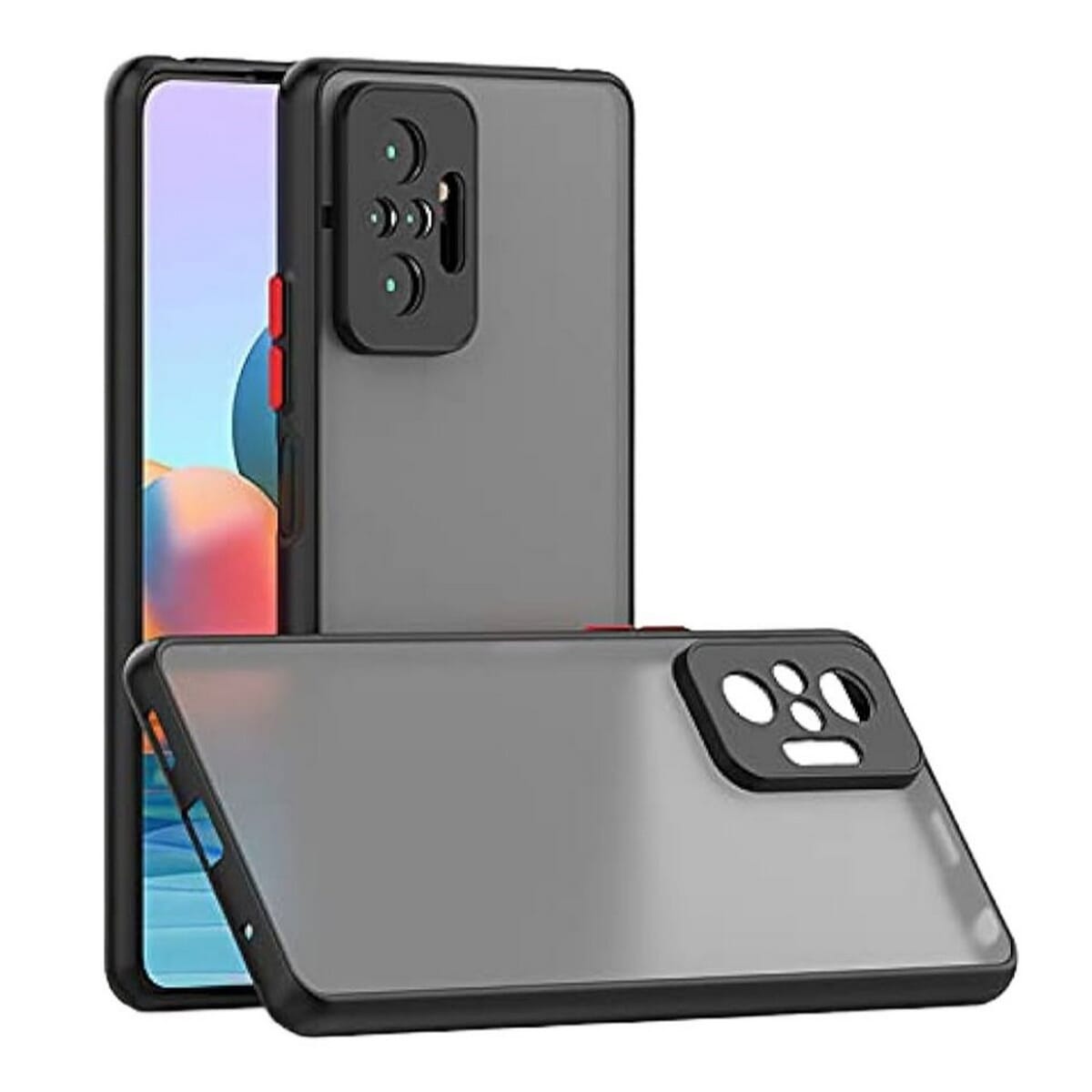 Camera Protective Semi Hard Matte Case For Redmi Note 10 Pro - Black