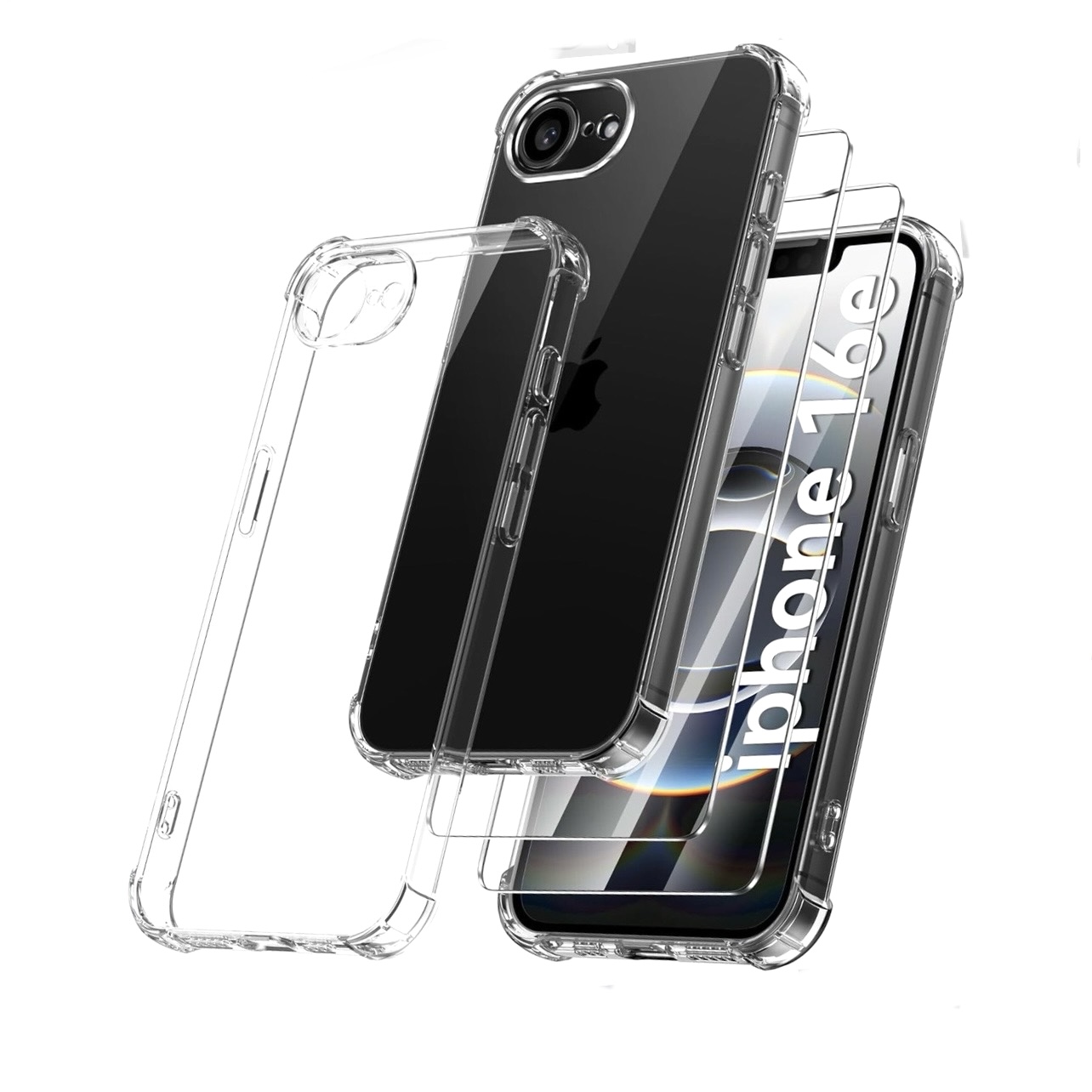 Iphone 16e Transparent Clear TPU With Side Bumped Phone Case