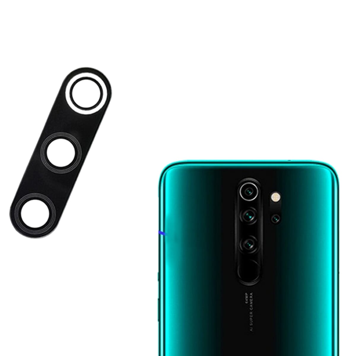 Redmi Note 8 Pro  Camera Glass With Adhesive - Black