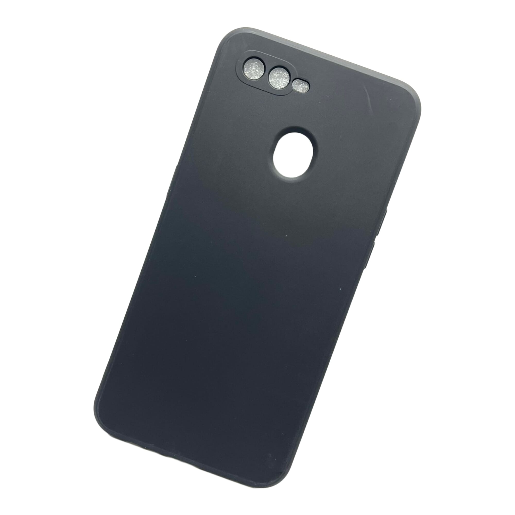 Soft Silicon Case With Fur Inside  For Oppo A5s - Black