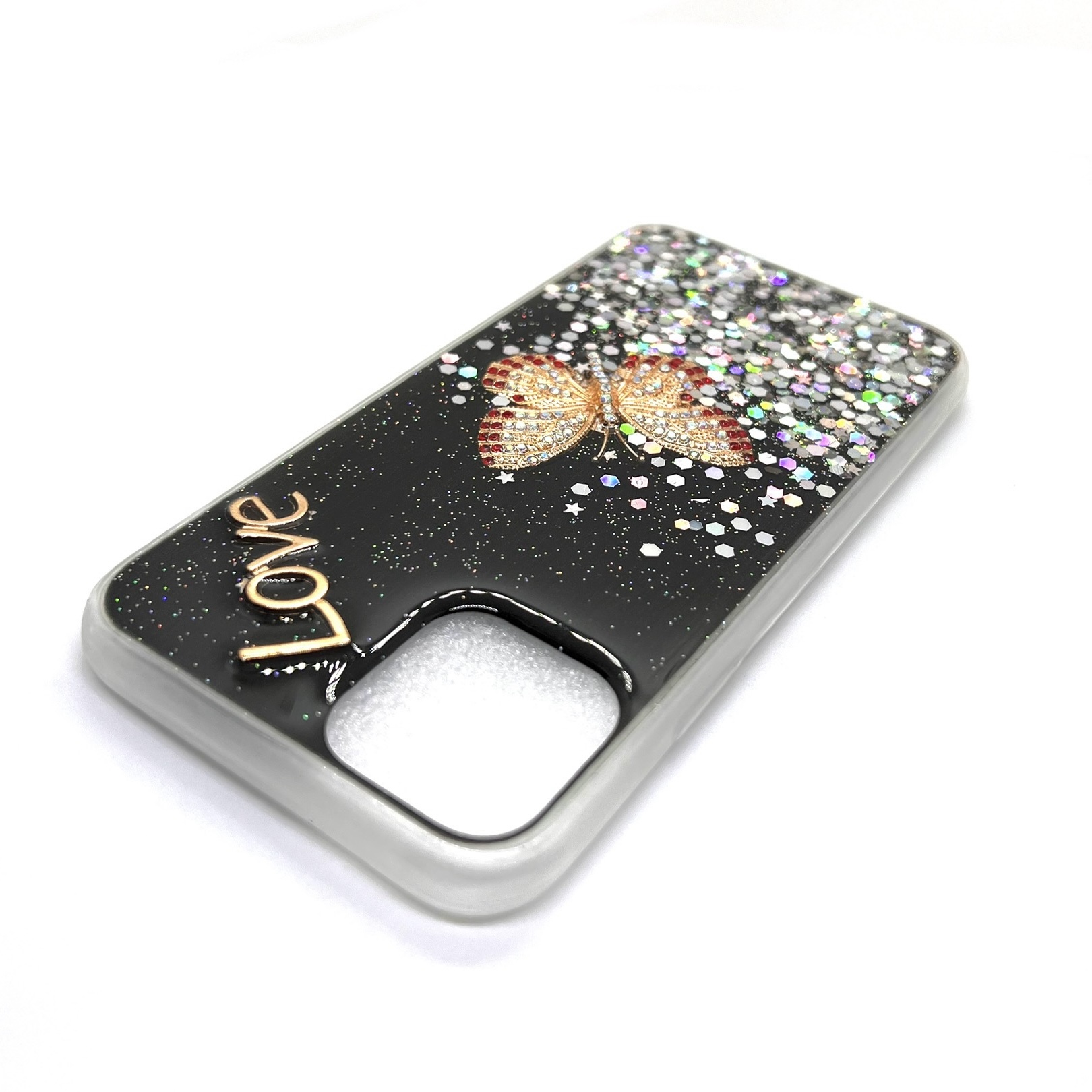 Iphone 11 Pro Butterfly Printed Fancy Glitter Case