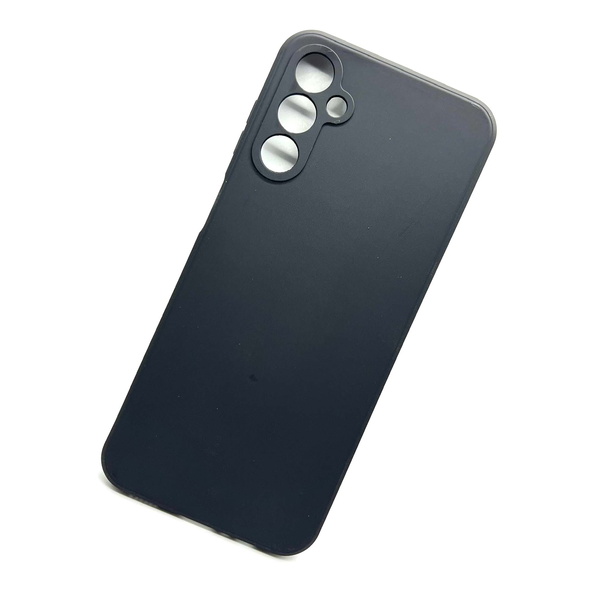 Samsung Galaxy M14(5G) Soft Silicon Case With Fur Inside - Black