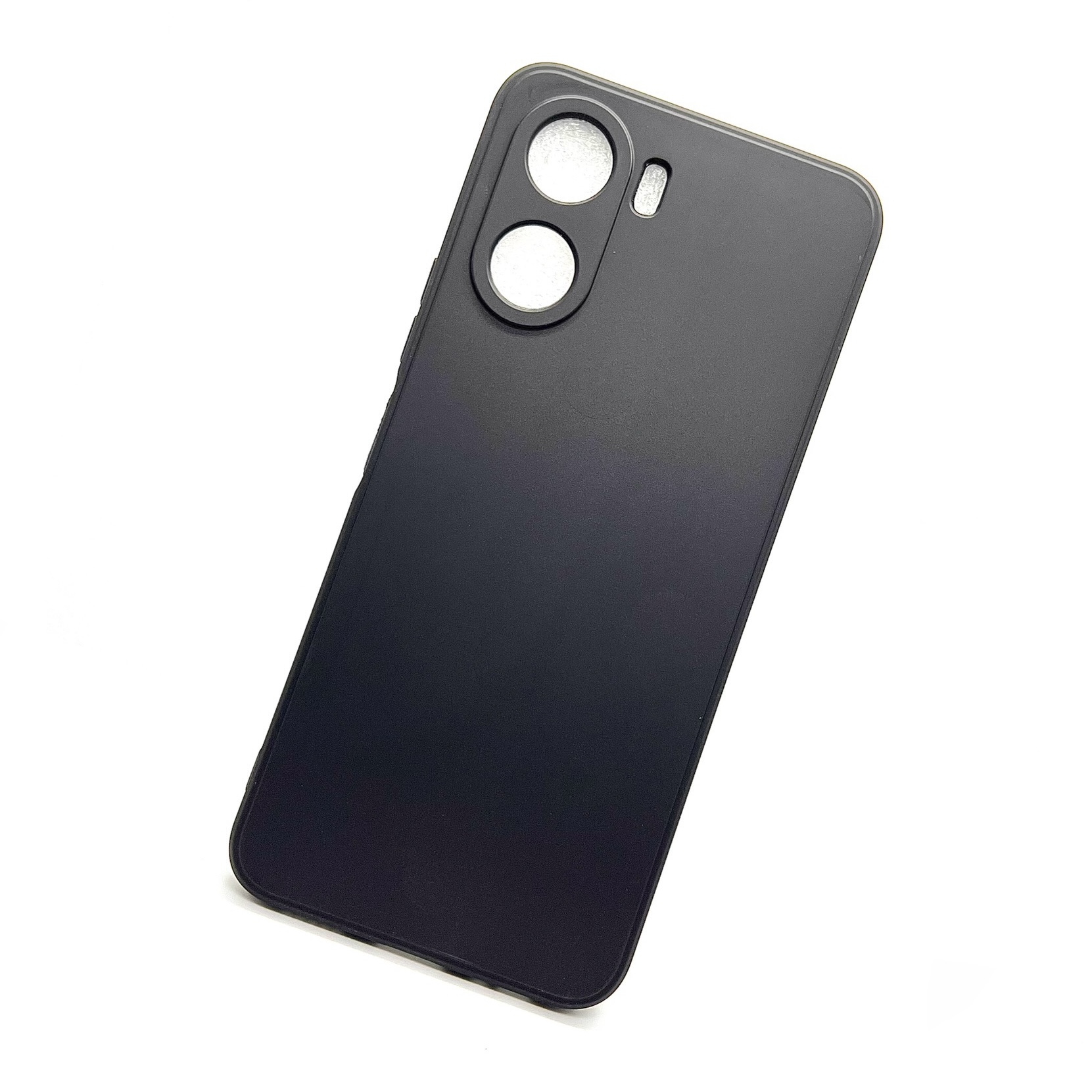 Vivo Y16 Soft Silicon Case With Fur Inside - Black