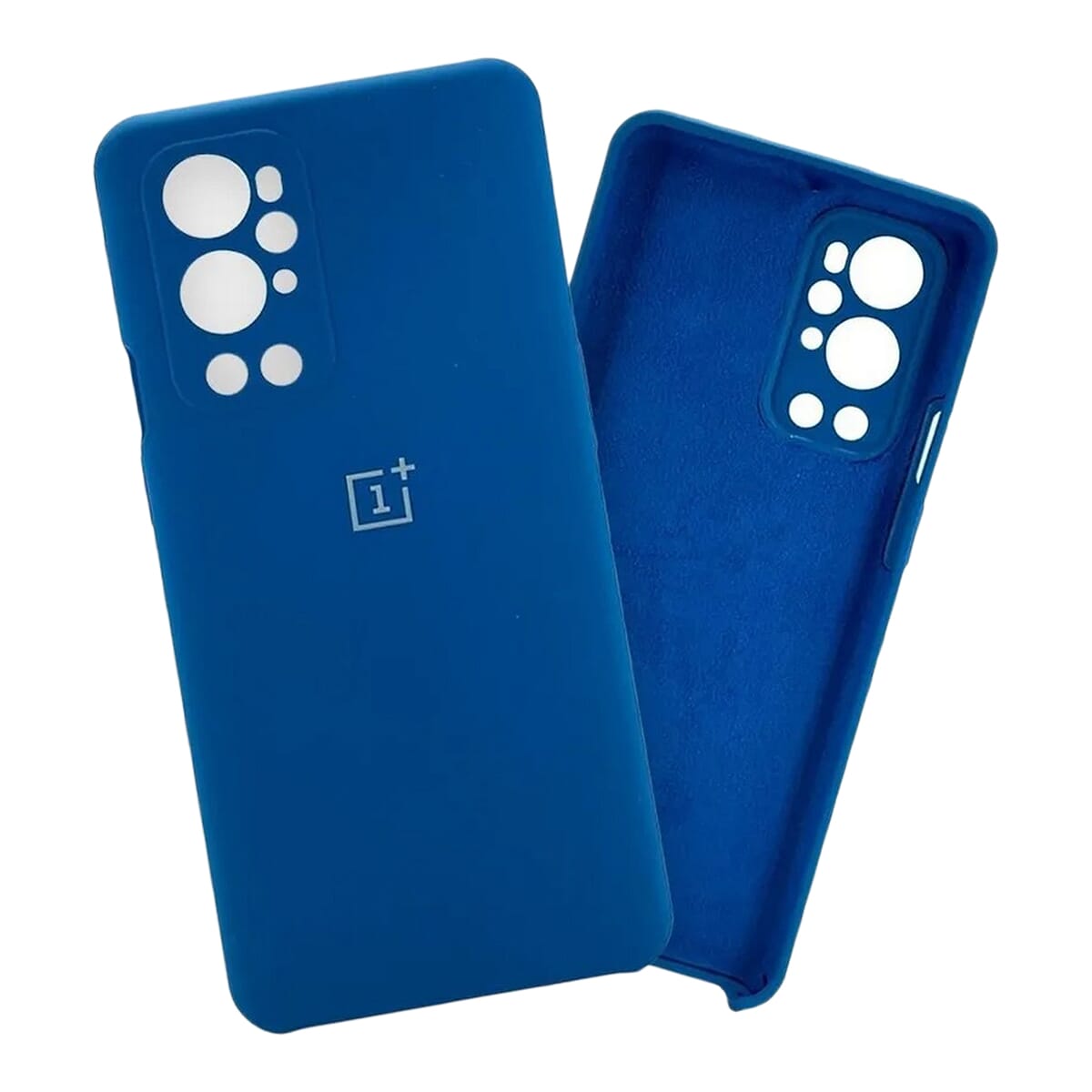 Soft Silicon Case With Fur Inside For OnePlus 9 Pro - Blue