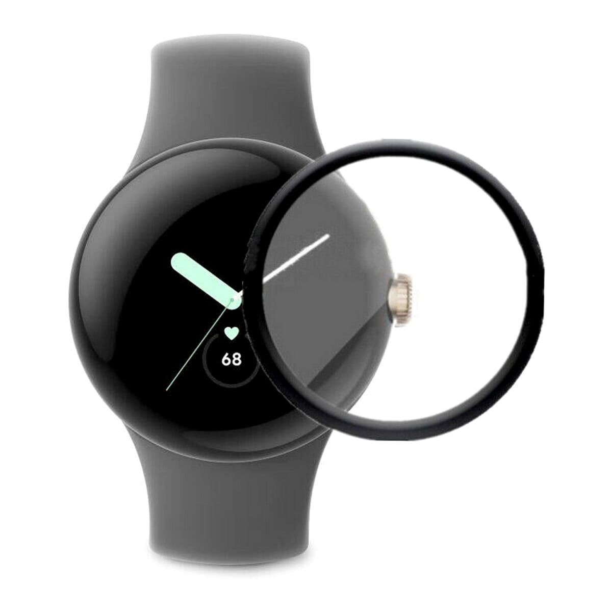 Ceramic Flexible Full Glue Protective Glass For Pixel Watch - Black