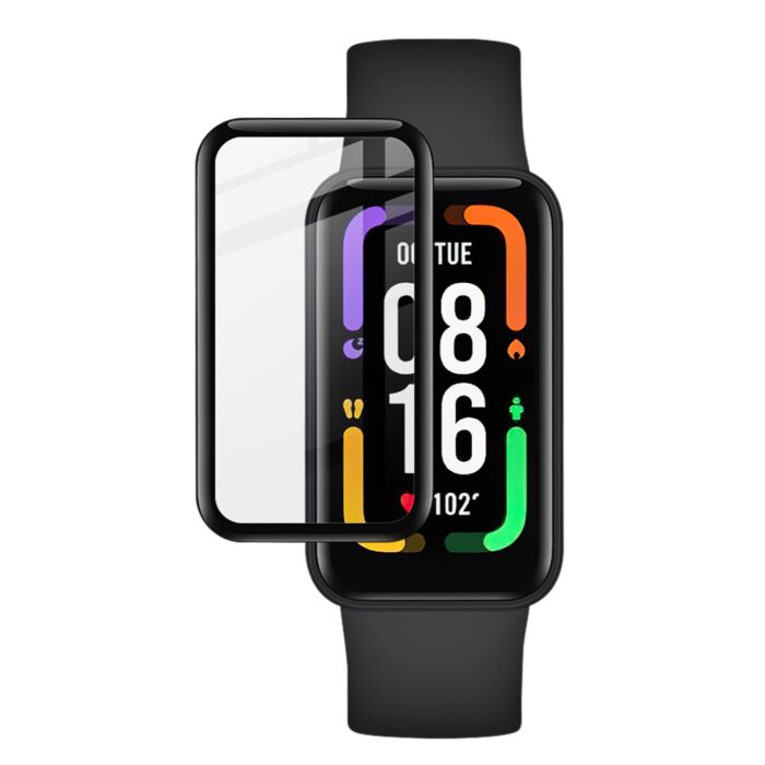 Ceramic Flexible Full Glue Protective Glass For Redmi Band Pro - Black