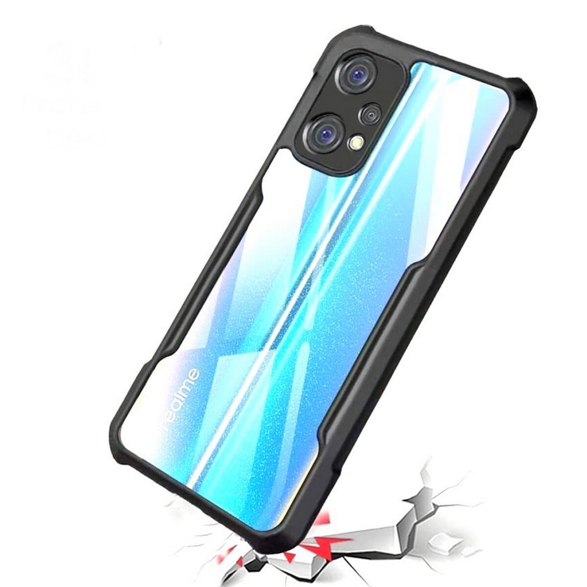 Ipaky Case With Back Transparent And Soft Edge For Realme 9