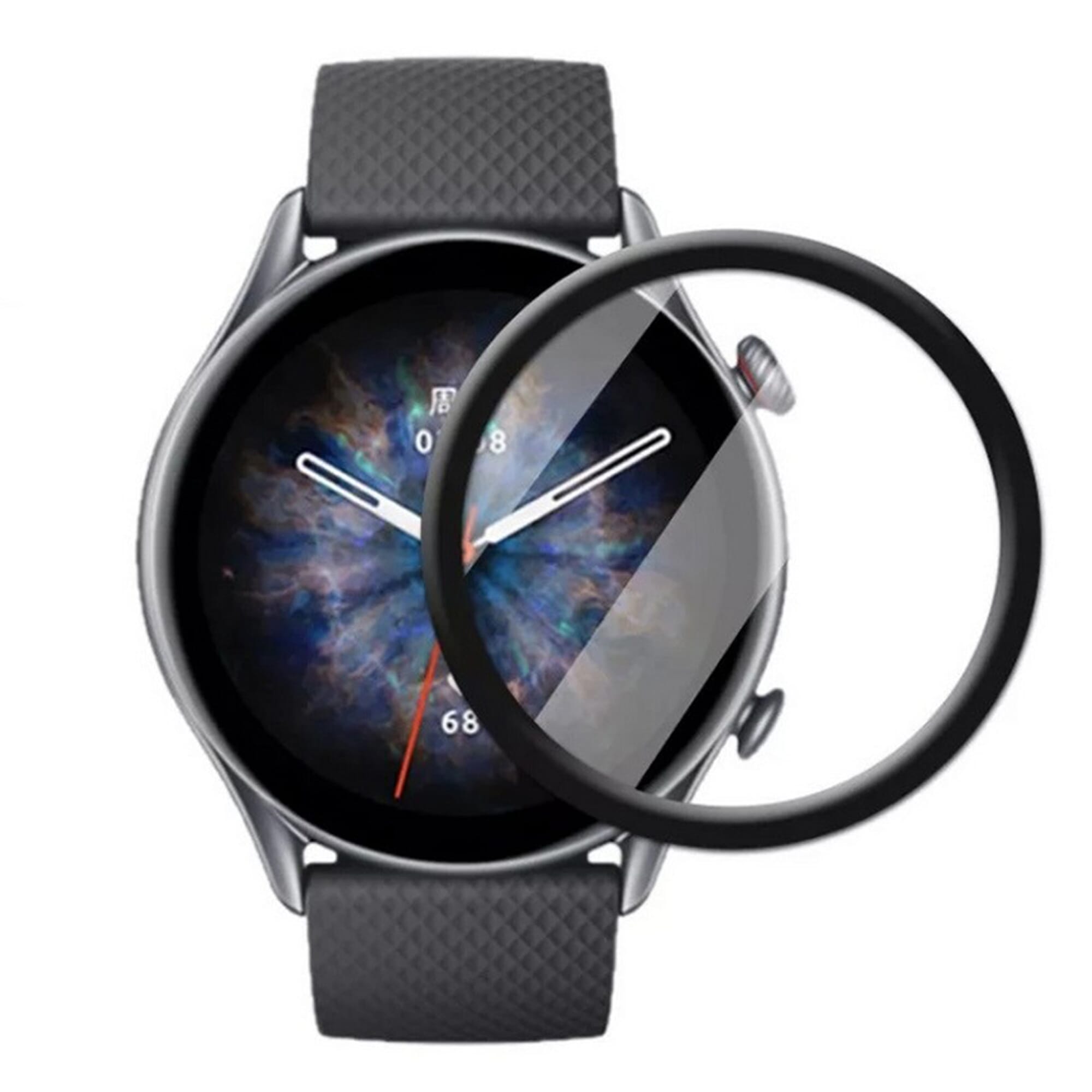 Ceramic Full Glue Flexible Screen Protector For Amazfit GTR 3 Pro - Black