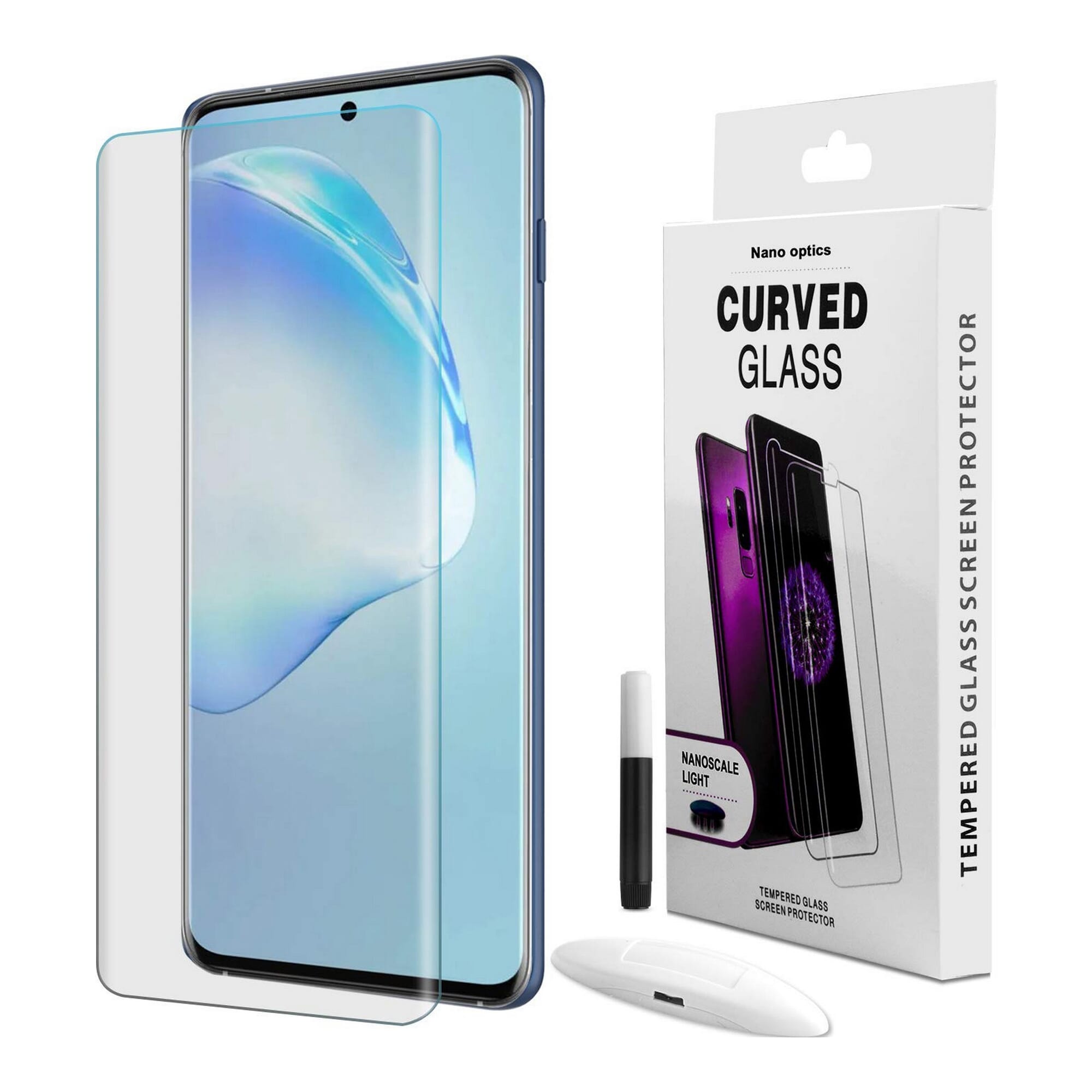 OnePlus 9R Full Glue UV Curved Glass Light Protector