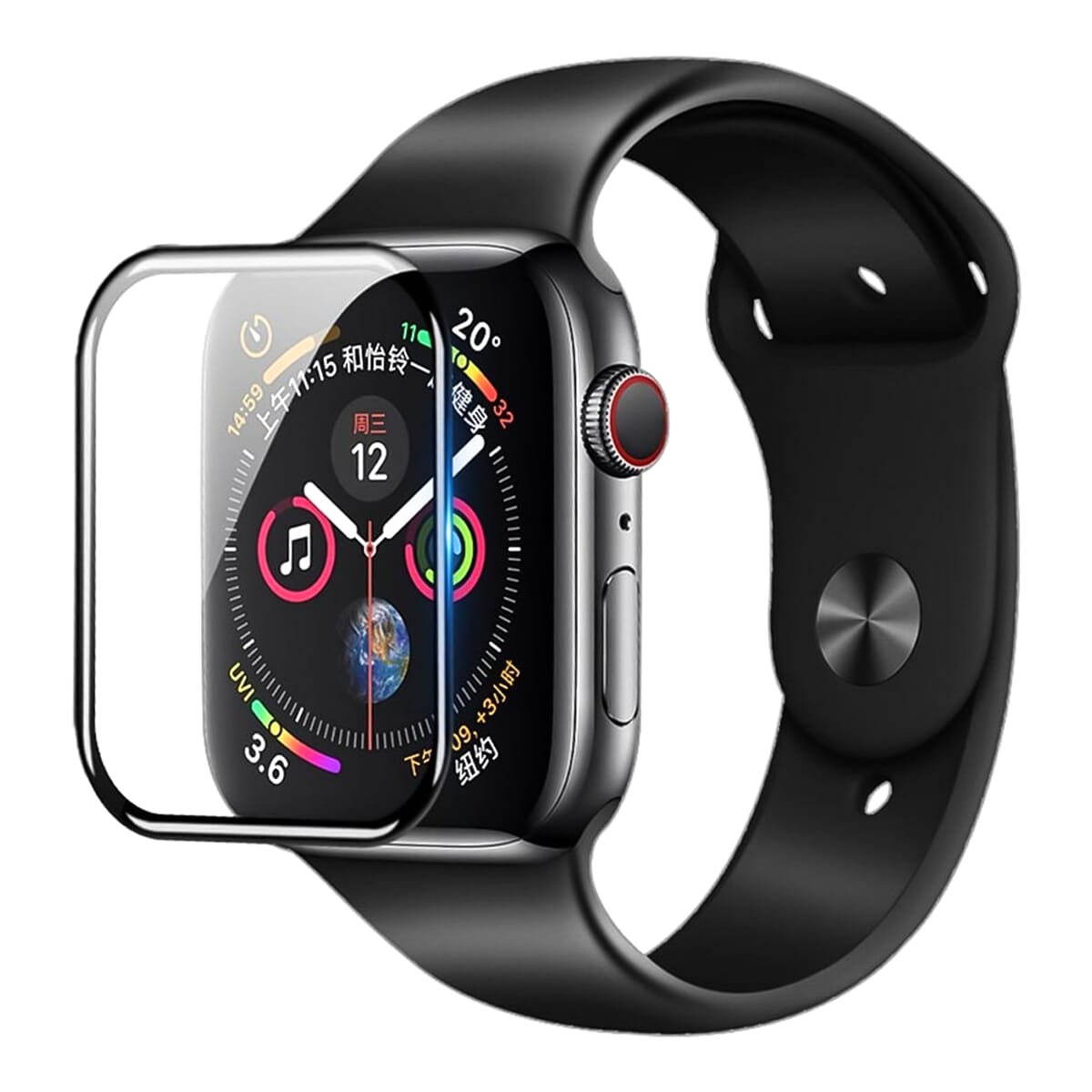 Ceramic Full Glue Flexible Screen Protector For Apple Watch (41mm) - Black