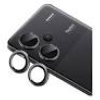 Metallic Ring Glass Camera Protection For Redmi Note 13 Pro Plus - Black