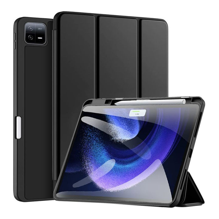 Xiaomi Pad 6 Trifold Stand Leather Case With Pen Holder