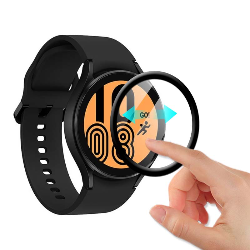 Ceramic Flexible Full Glue Protective Glass For Samsung Watch 4 - Black