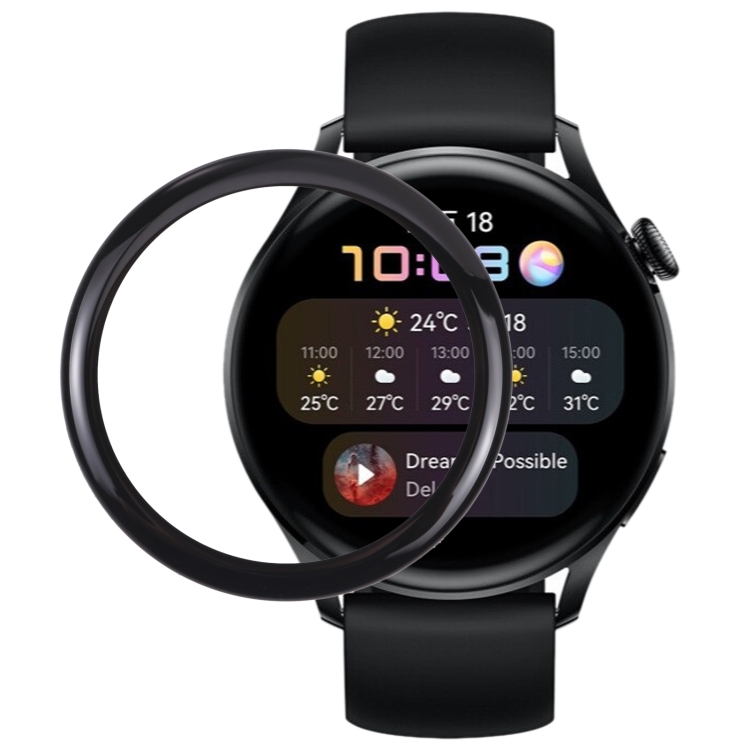 Ceramic Flexible Full Glue Protective Glass For Huawei Watch 3 - Black