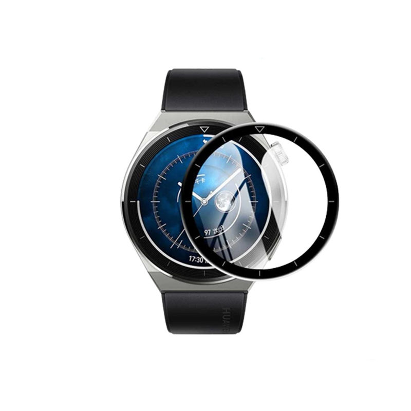 Ceramic Flexible Full Glue Protective Glass For Huawei GT3 Pro (46mm) - Black
