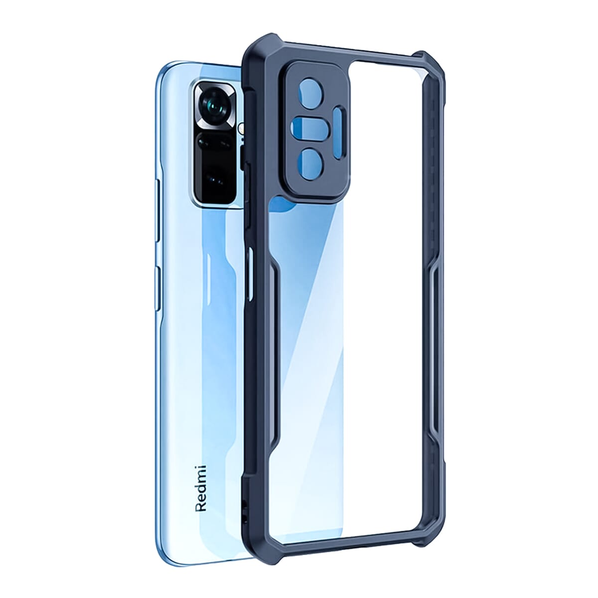 Ipaky Case With Back Transparent And Soft Edge For Redmi Note 10 Pro - Black