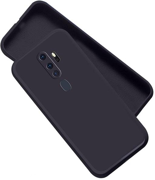 Oppo A9 (2020) Soft Silicon Case With Fur Inside - Black