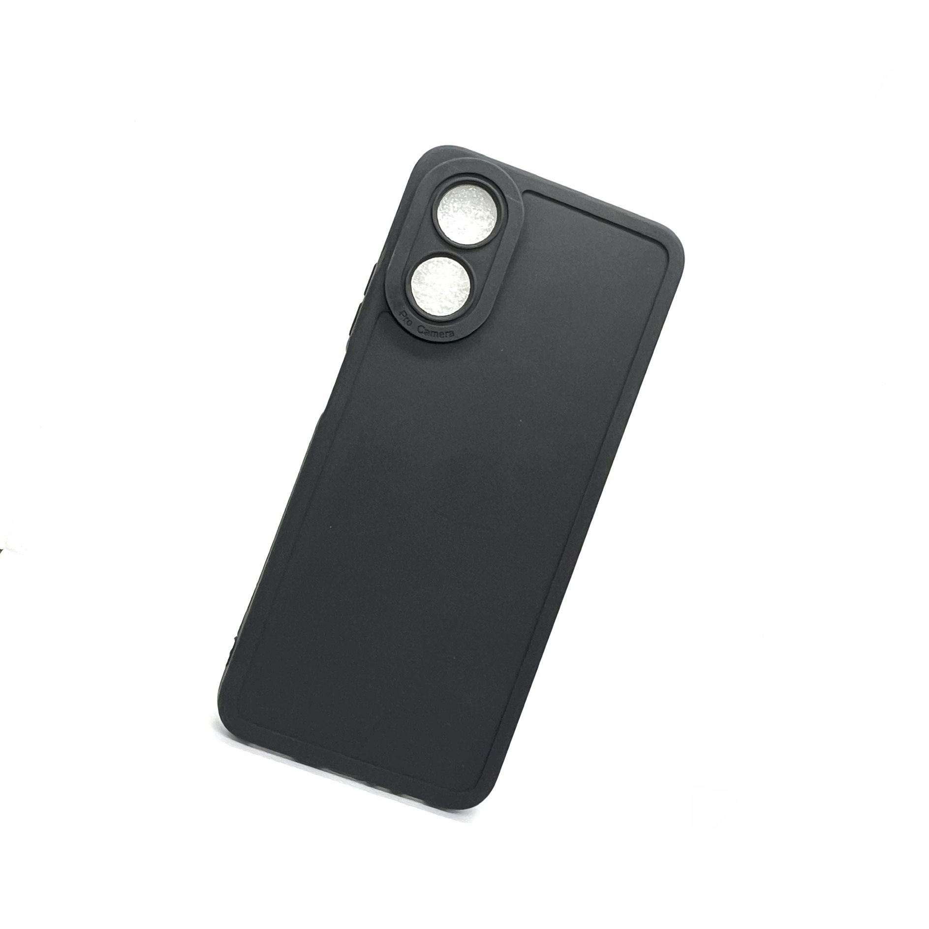 Soft Silicon Case With Fur Inside For Oppo A17K - Black