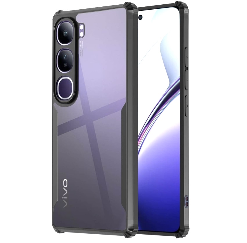 Vivo V40 Lite(5G) Ipaaky Case With Back Transparent - Black