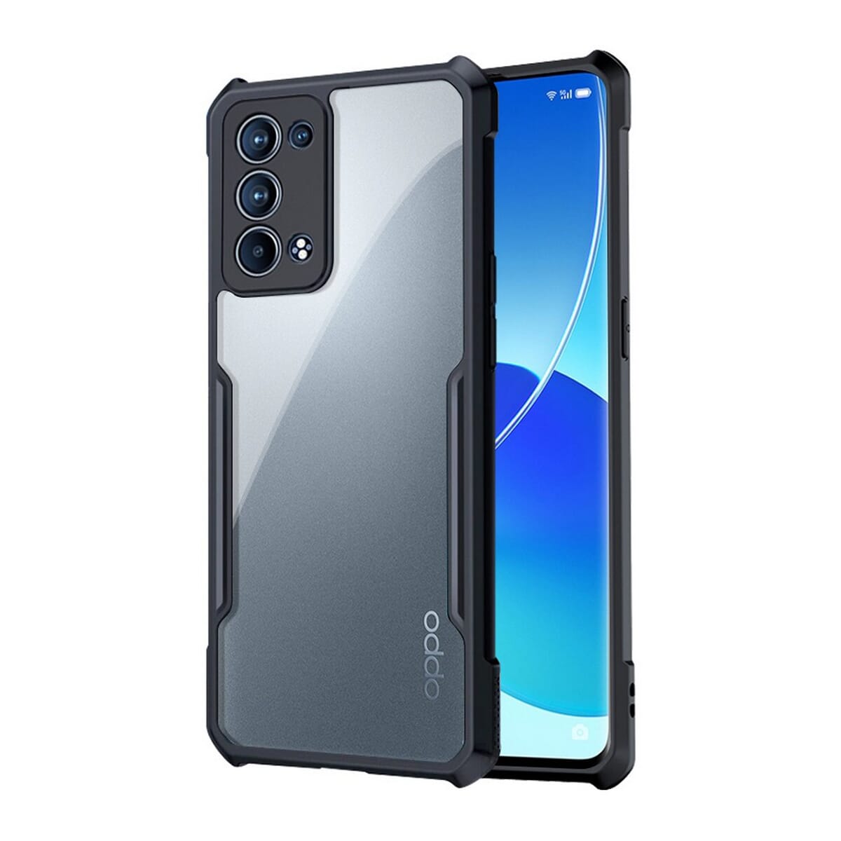 Ipaky Case With Back Transparent For Reno 6 (5g) - Black