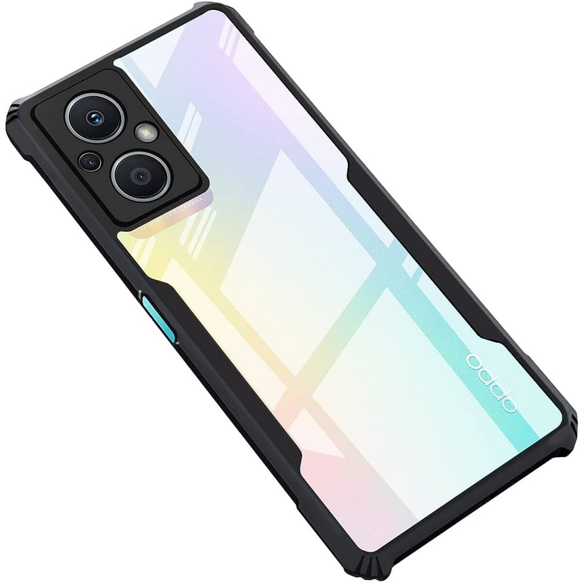 Ipaky Case With Back Transparent And Soft Edge For Oppo Reno 7 Lite - Black
