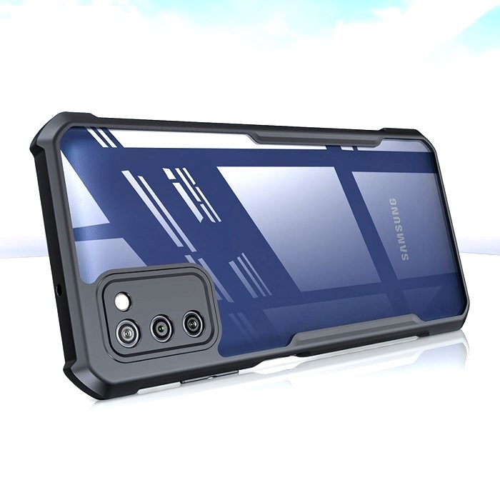Samsung M02s/A02s Ipaky Case With Back Transparent - Black