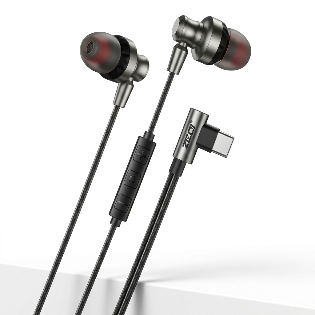 Zeqi ZE Y632 Type C Wired Gaming Earphone - Black