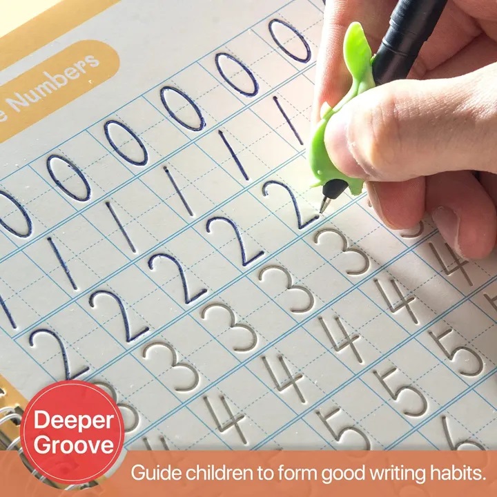 4 Pack Magic Handwriting Practice Copybook For Kids - Multicolor