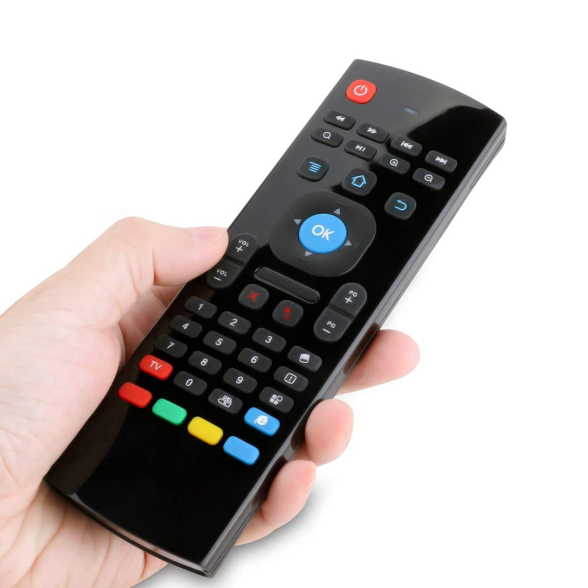 Air Fly Mouse Smart Remote With Keyboard For TV Box PC Projector & Gaming - Black