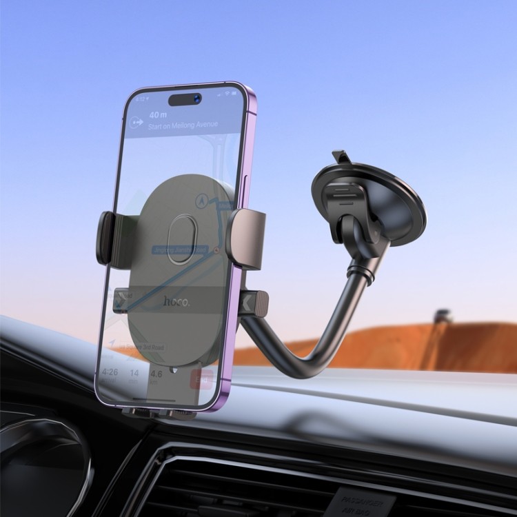 Hoco H20 One Button Windshield Car Phone Holder - Black