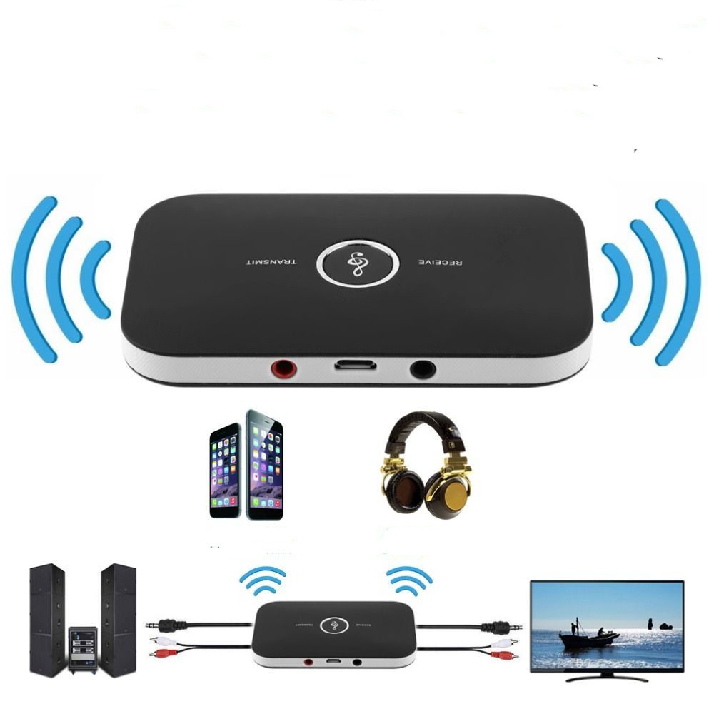 2In1 Bluetooth 5.0 Audio Receiver Transmitter Low Latency Wireless Adapter - Black