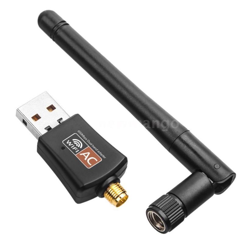 Usb Wifi Adapter Ac 600Mbps Dual Band 2.4GHz/5.8GHz - Black