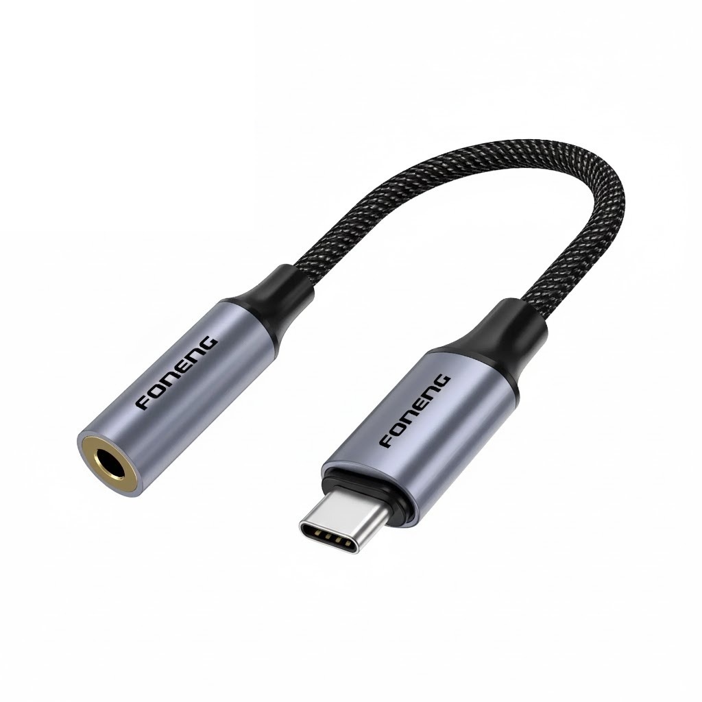 Foneng BM30 Metal Type C To 3.5mm Audio Cable - Black