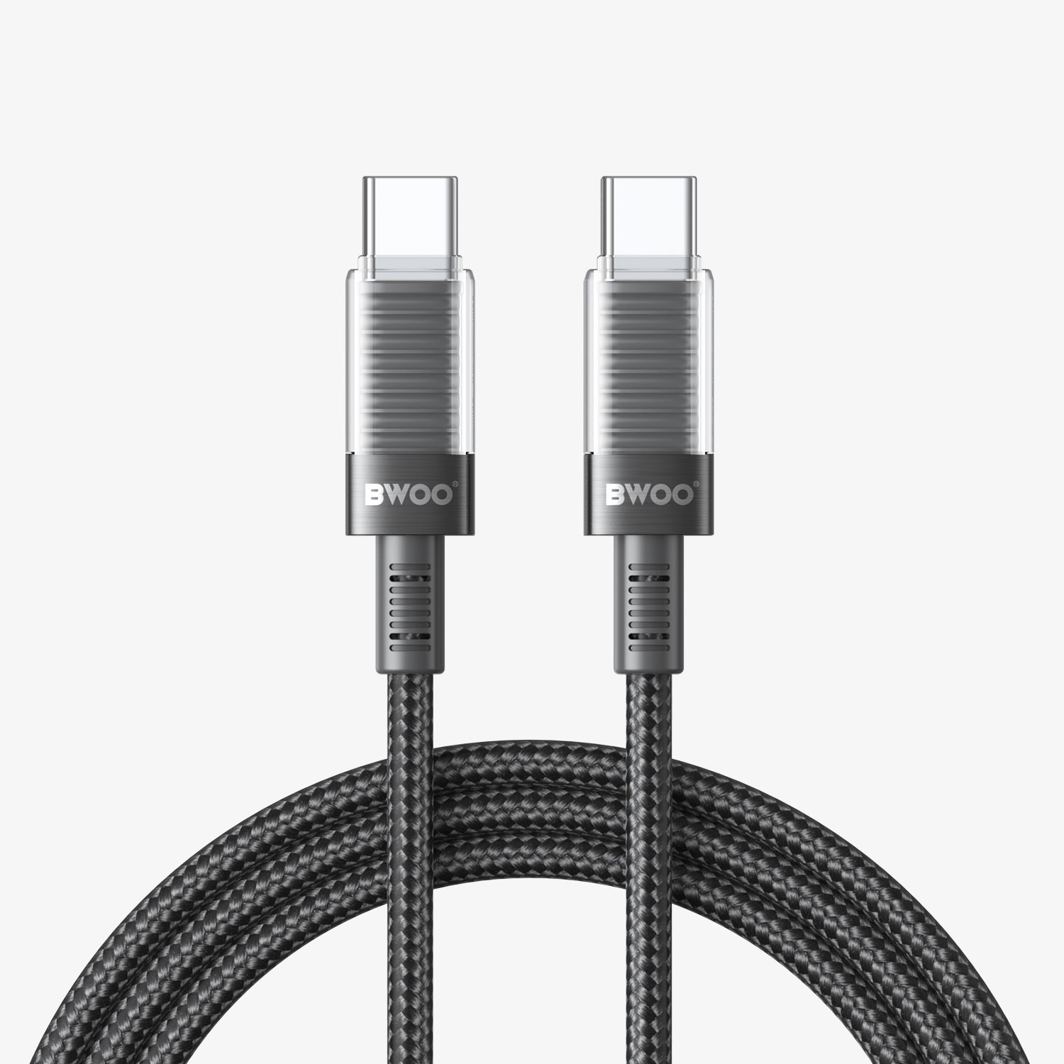 Bwoo X287C USB-C To USB-C PD 60W Fast Charging Nylon Braided Cable - Black (1M)