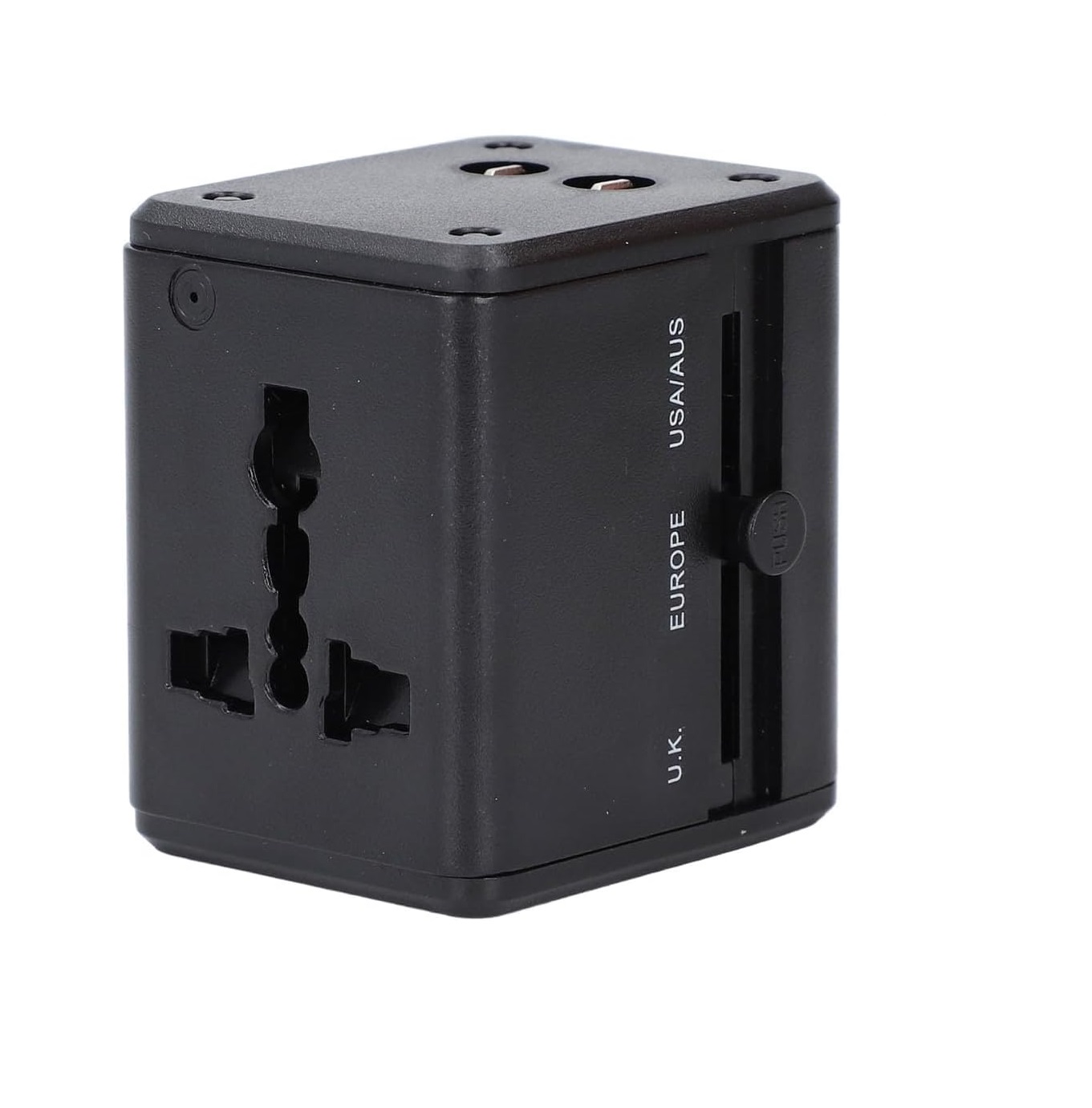 Universal Travel Adapter With 2.1A Dual USB International Power Plug Wall Charger - Black