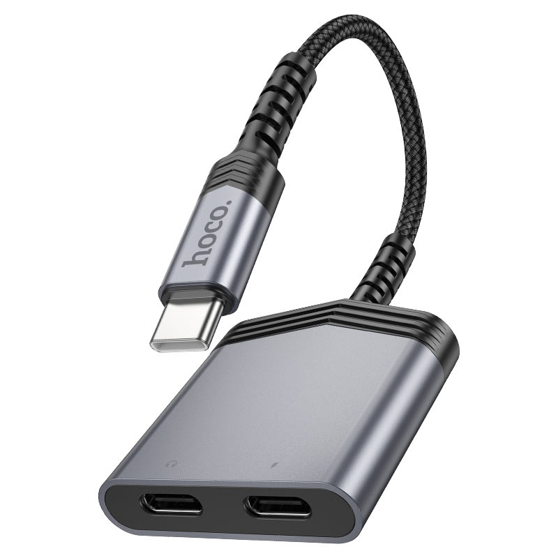 Hoco LS40 Adapter Type C to 2 × Type-C Audio Converter - Black