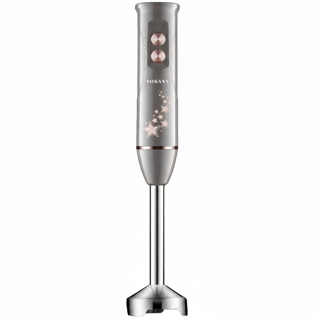 SOKANY SK 02013 Hand Blender – 2-in-1 Electric Handheld Blender With Stainless Steel Blades - Grey