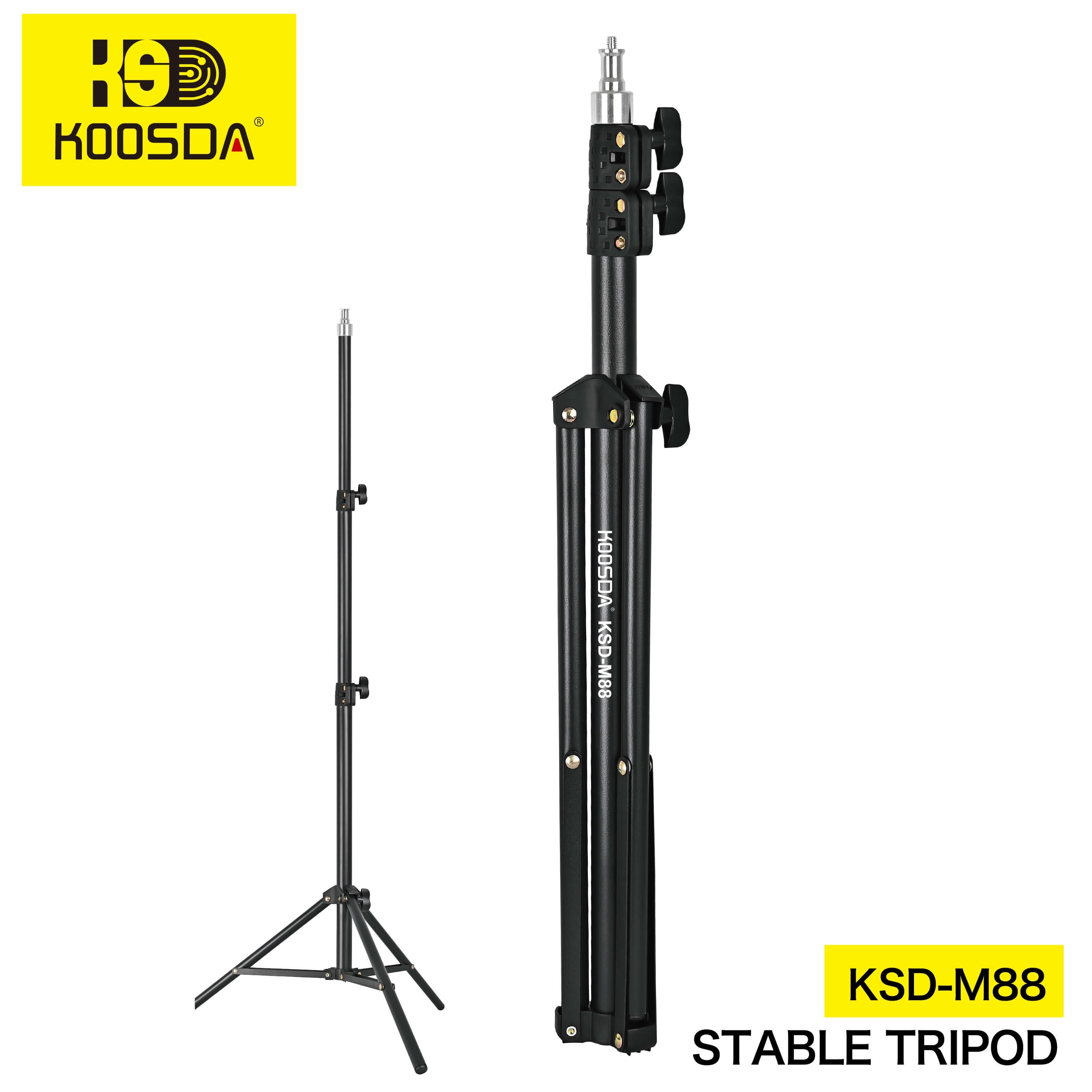 Koosda KSD-M88 2.1 Meter Stable Tripod - Black