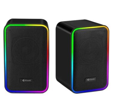 Kisonli X21 20 Watt 2 Channel Wired Bluetooth Speaker With RGB LED Light - Black
