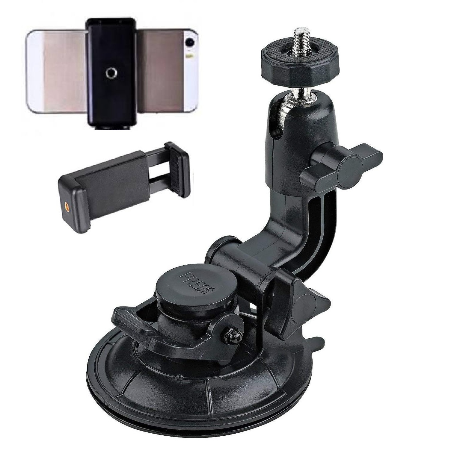 Suction Car Mount Holder For Action Camera - Black