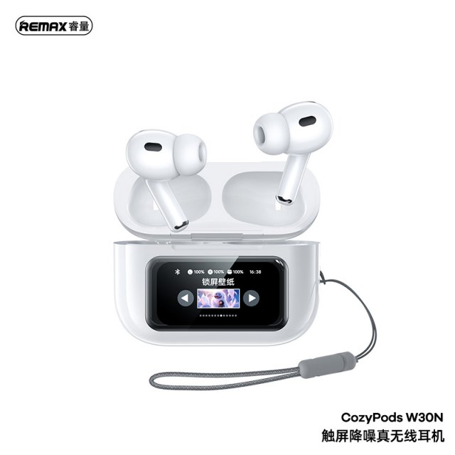 Remax Cozypods W30N Noise Cancelling True Wireless Earbuds With Touch Screen - White