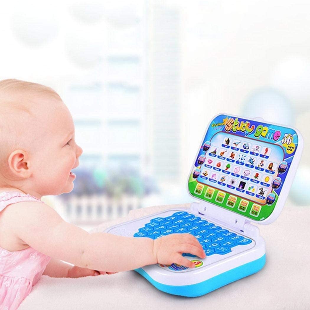 Kids Learning Tablet Laptop Early Education Language Reader Multifunctional Toy - Blue