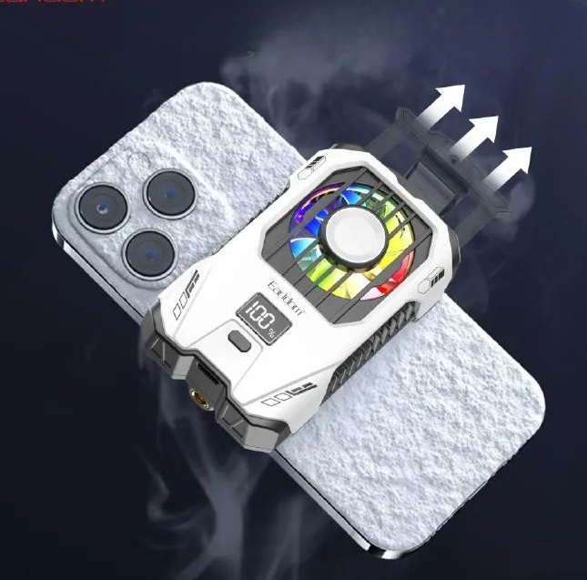 Earldom F15 2500mAh Rechargeable Back Clip Mobile Phone Cooler - White