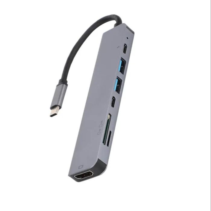 Docking Station Plug And Play Hub TypeC To HDMI +USB+PD Multifunction Adapter - Deep Grey
