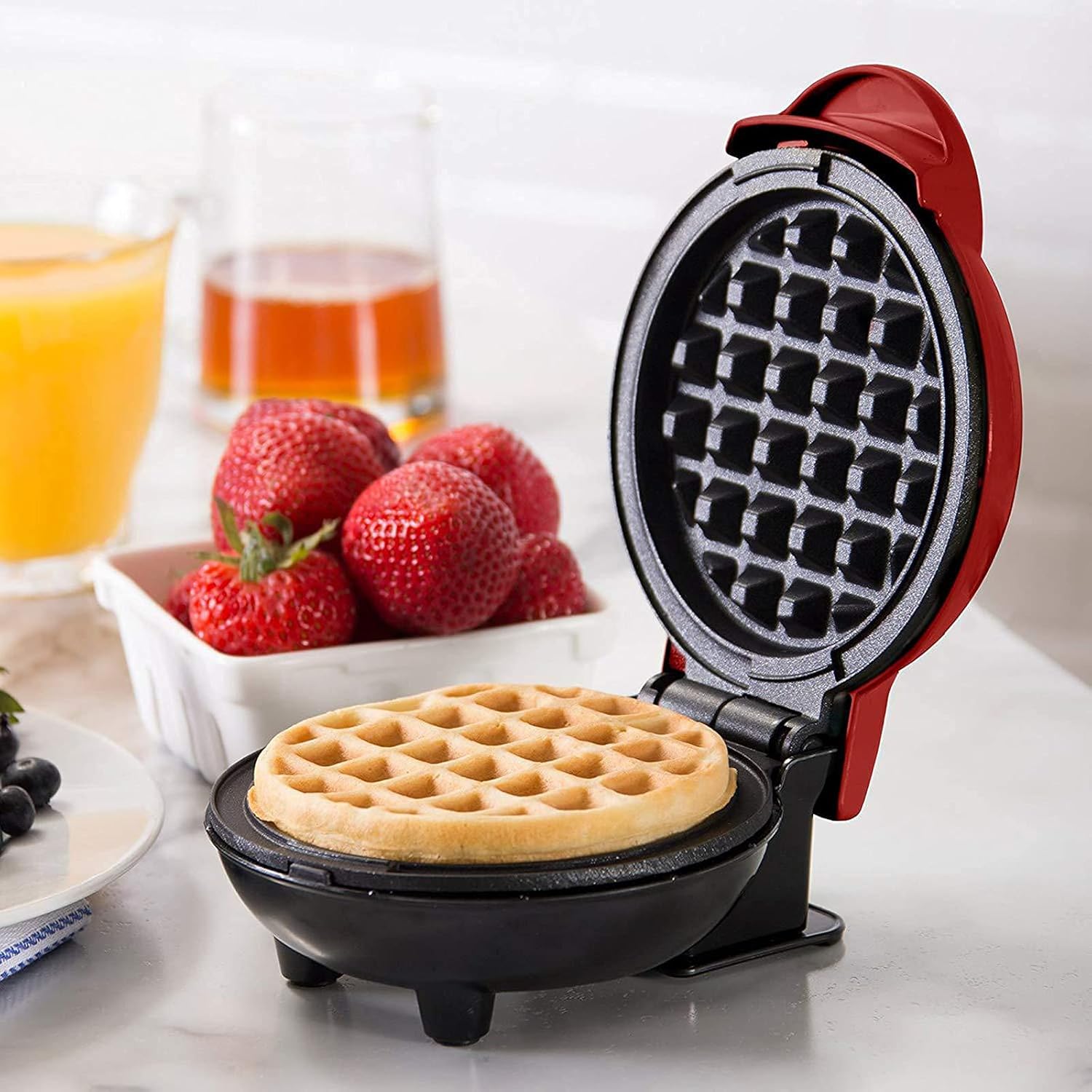 Mini Portable Electric Non-Stick Waffle Maker - Black