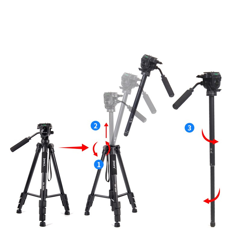 Jmary Kp-2599 Professional Aluminium Tripod for DSLR Camera - Black