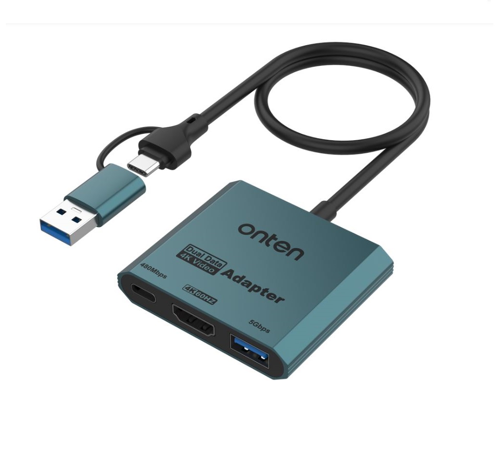 Onten UCA303 Type C + USB3.0 To HDMI 4K + USB3.0 + Type C Multifunction Hub - Blue