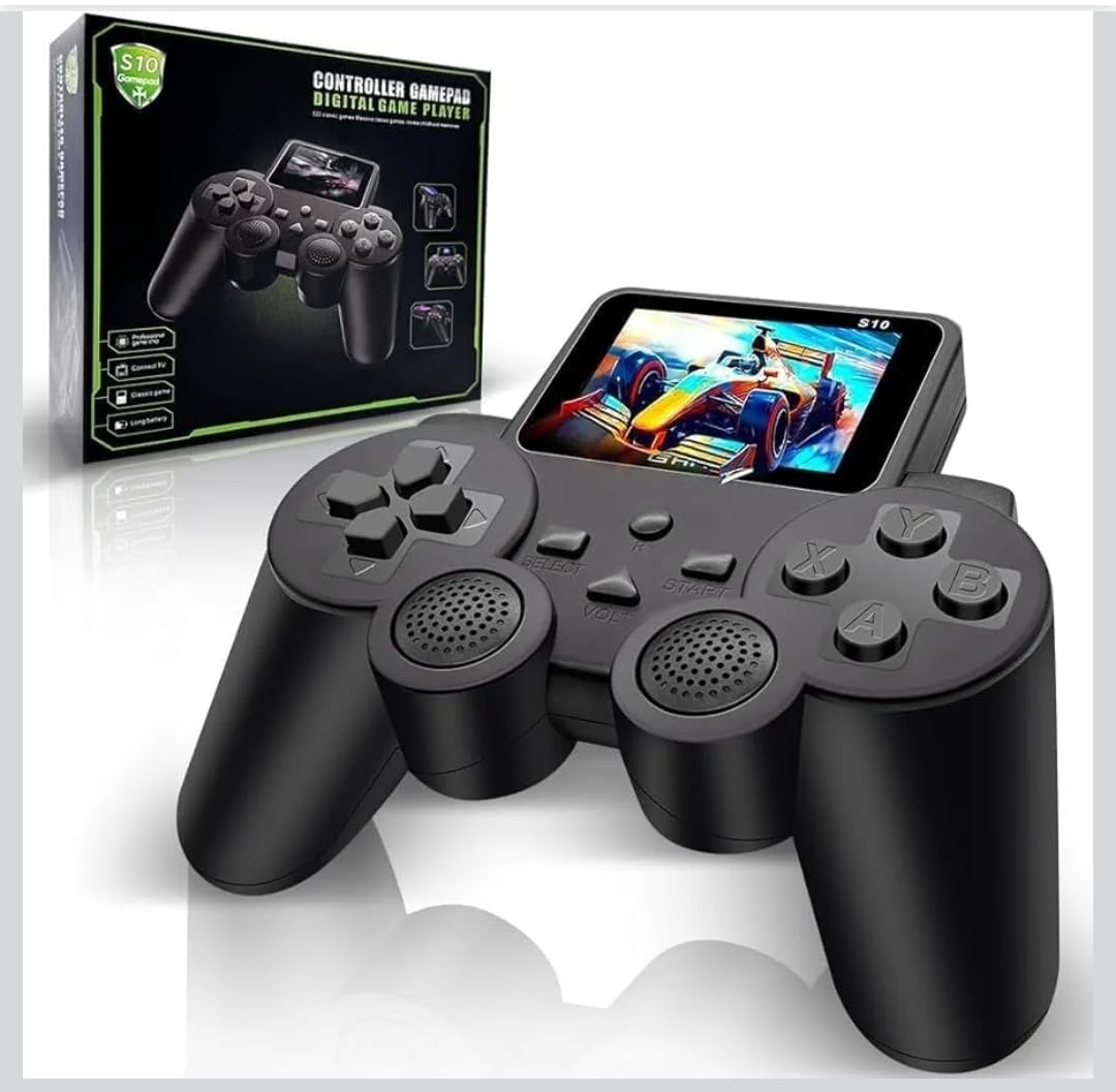 S10 Controller Gamepad Digital Game Player With Built-in Screen Portable Gaming Console - Black